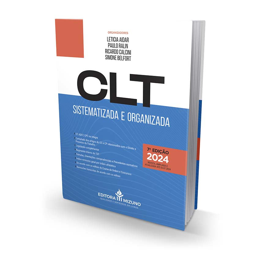 CLT Sistematizada e Organizada 7ª edição (2024) editoramizuno