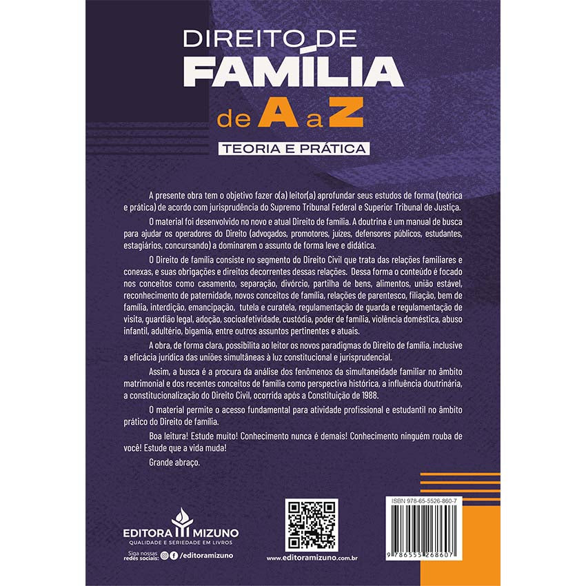 Direito de Família de A a Z 2ª edição (2024) - Teoria e Prática editoramizuno