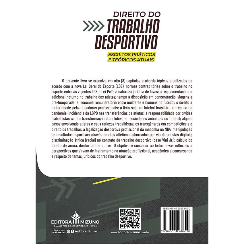 Direito do Trabalho Desportivo (2024) - Escritos Práticos e Teóricos Atuais editoramizuno