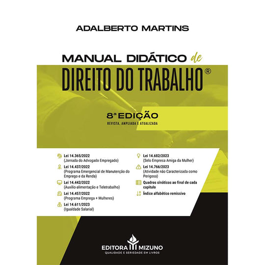 Manual Didático de Direito do Trabalho 8ª edição (2024) - editoramizuno