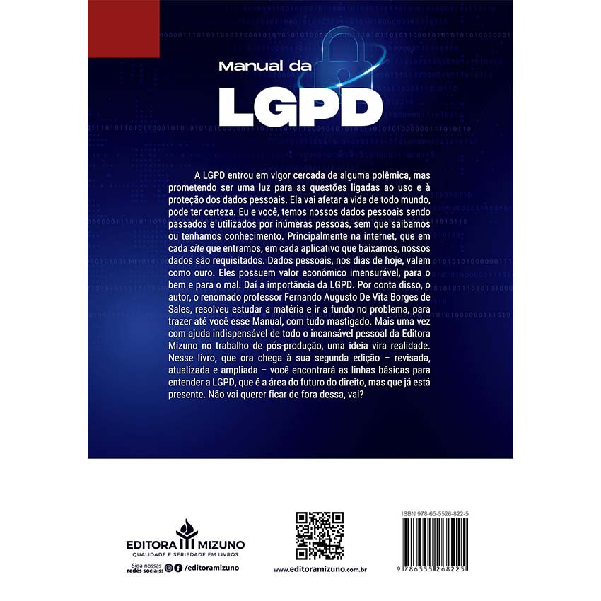 Manual da LGPD 2ª edição - Lei Geral da Proteção de Dados editoramizuno