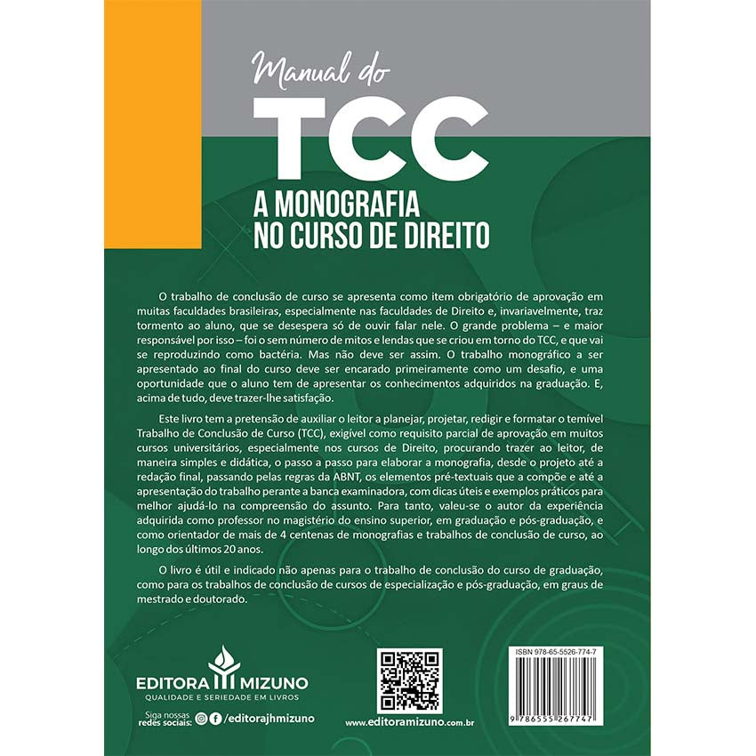 Manual do TCC 2ª edição - A Monografia no Curso de Direito editoramizuno