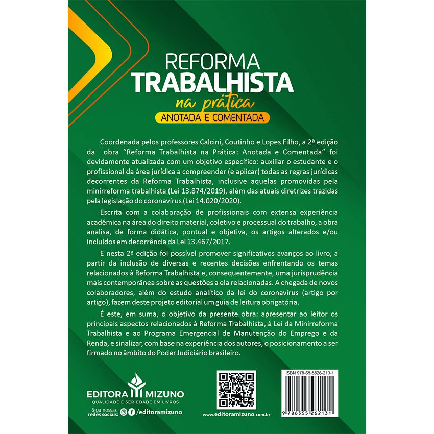 Reforma Trabalhista na Prática - Anotada e Comentada - 2ª Edição editoramizuno