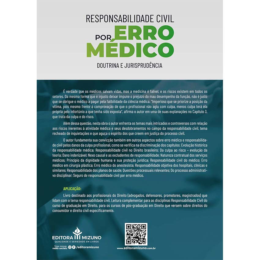 Responsabilidade Civil por Erro Médico 5ª edição (2024) - Doutrina e Jurisprudência editoramizuno