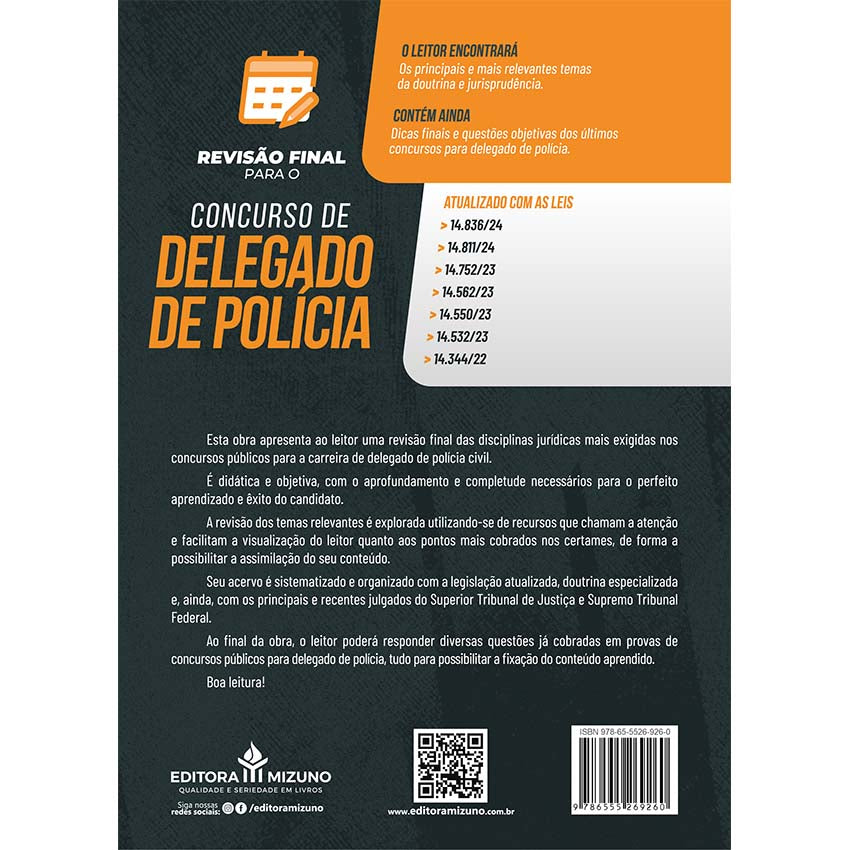 Revisão Final para Delegado de Polícia Civil 2ª edição (2024) editoramizuno