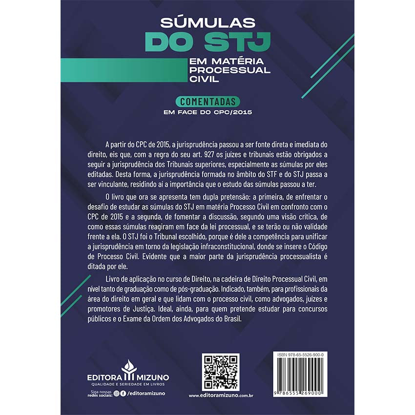 Súmulas do STJ em Matéria Processual Civil 2ª edição editoramizuno