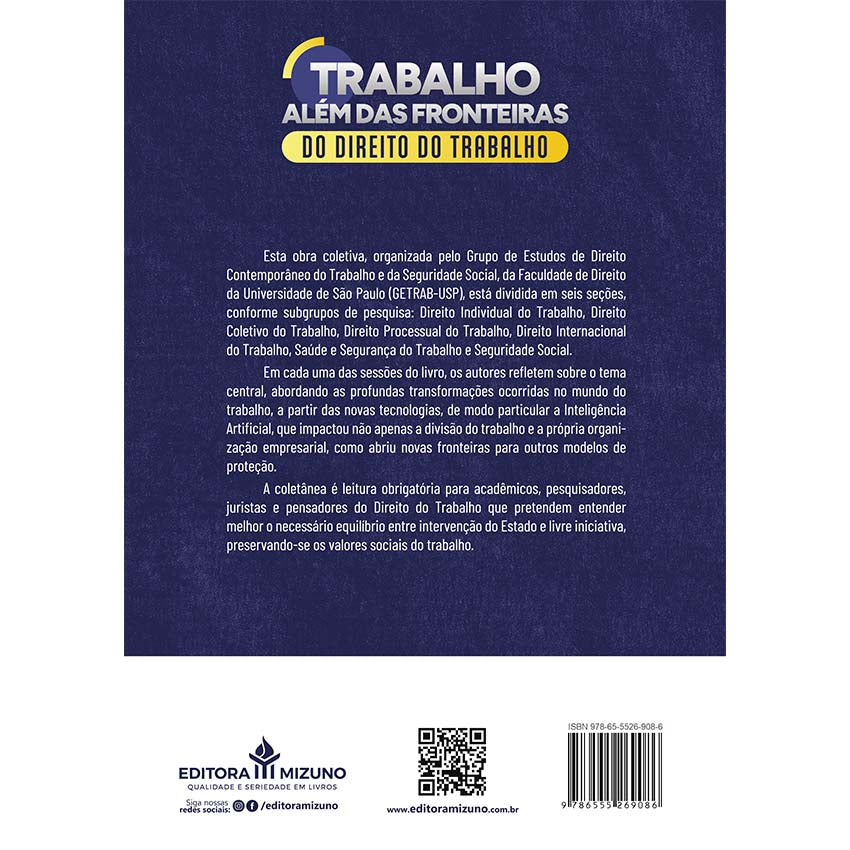 Trabalho Além das Fronteiras do Direito do Trabalho - Reflexões na perspectiva do Direito do Trabalho editoramizuno