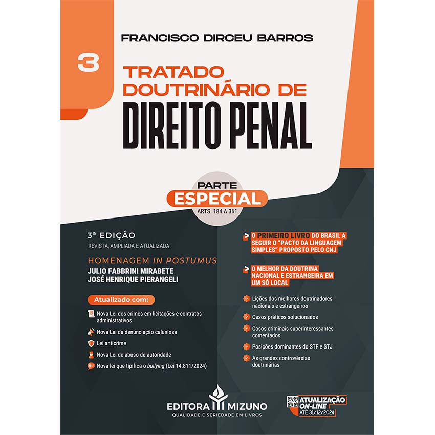 Tratado Doutrinário de Direito Penal Vol. 3 - 3ª edição (2024) editoramizuno