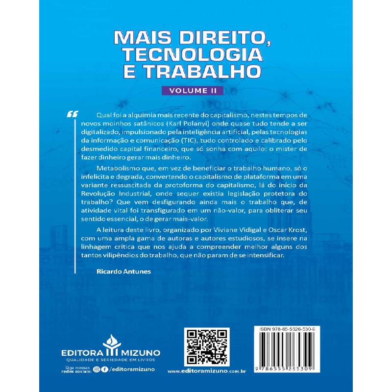 Coleção Direito, Tecnologia e Trabalho - 01 editoramizuno