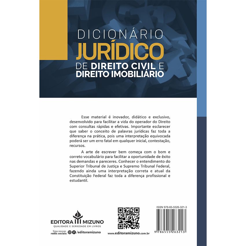 Dicionário Jurídico de Direito Civil e Direito Imobiliário editoramizuno