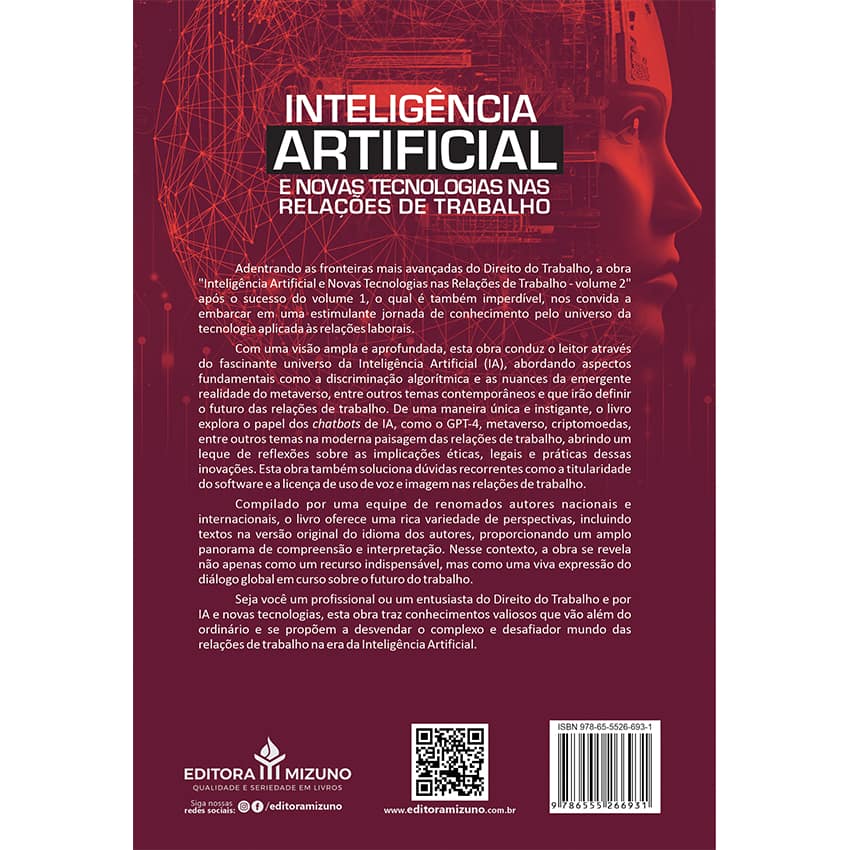 Inteligência Artificial e Novas Tecnologias nas Relações de Trabalho - Volume 2 editoramizuno