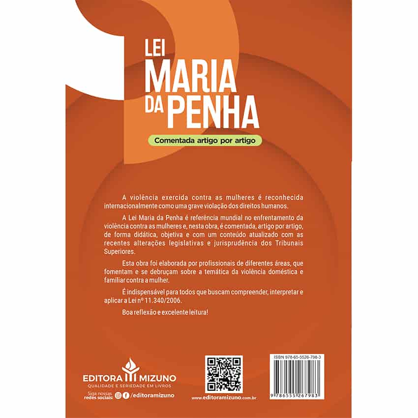 Lei Maria da Penha Comentada Artigo por Artigo editoramizuno