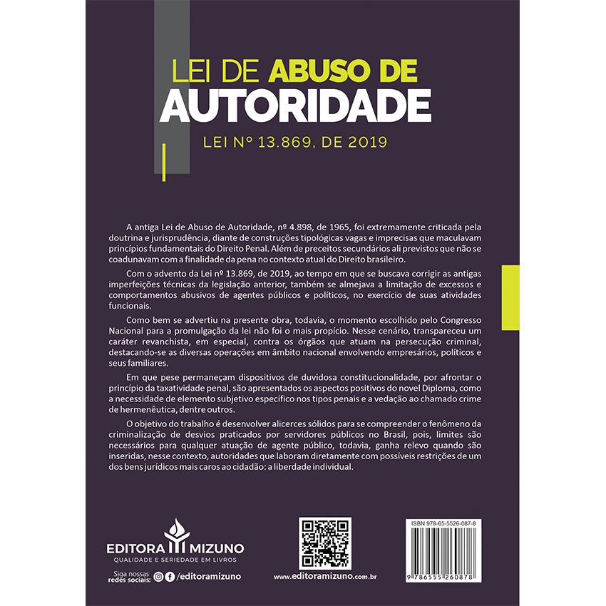 Lei de Abuso de Autoridade - Lei nº 13.869, de 2019 editoramizuno