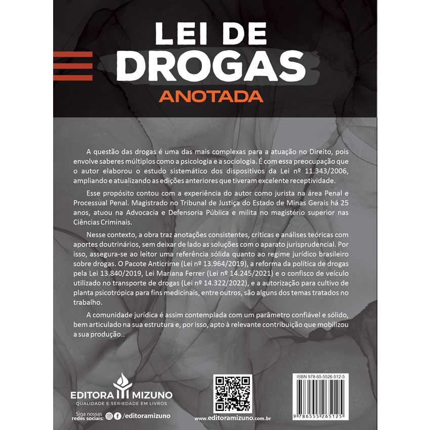 Lei de Drogas Anotada - 3ª Edição editoramizuno