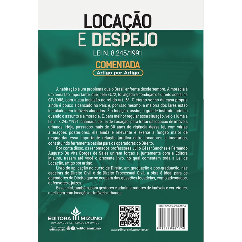 Locação e Despejo Lei n. 8.245/1991 - Comentada Artigo por Artigo - editoramizuno