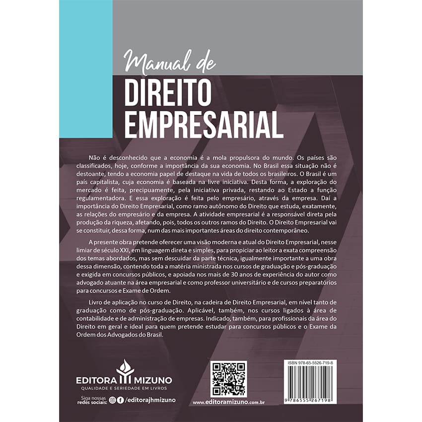 Manual de Direito Empresarial - 2ª edição - editoramizuno