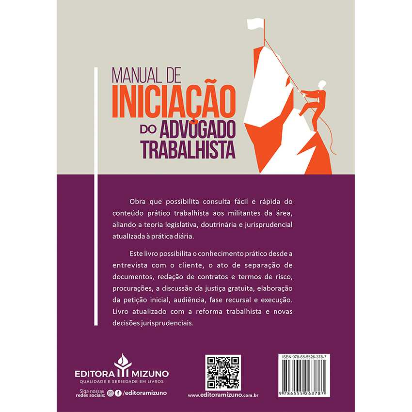 Manual de Iniciação do Advogado Trabalhista - 6ª Edição editoramizuno