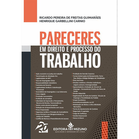 Pareceres em Direito e Processo do Trabalho editoramizuno