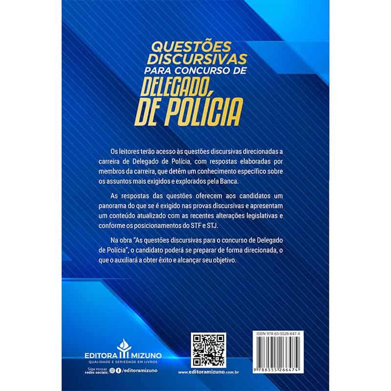 Questões Discursivas para Concurso de Delegado de Polícia editoramizuno