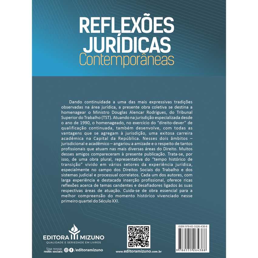 Reflexões Jurídicas e Contemporâneas editoramizuno