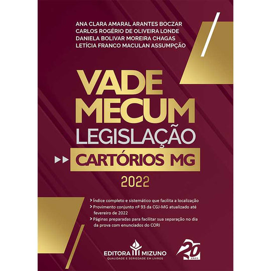 Vade Mecum - Legislação – Cartórios/MG editoramizuno